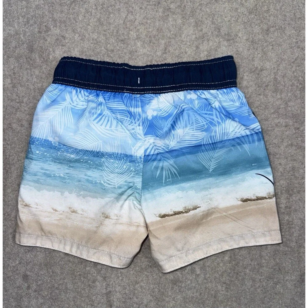 Disney Junior Mickey Mouse Aloha Swim Trunks Boys 2T Blue Drawstring Lined